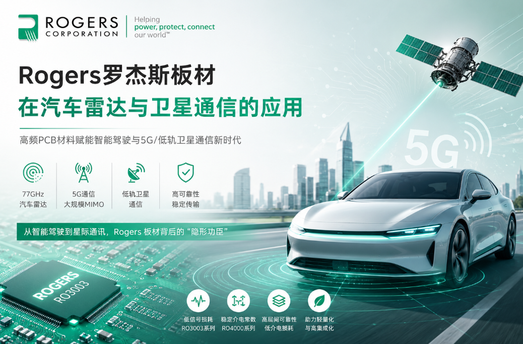 Rogers羅杰斯板材在汽車雷達與衛星通信的應用